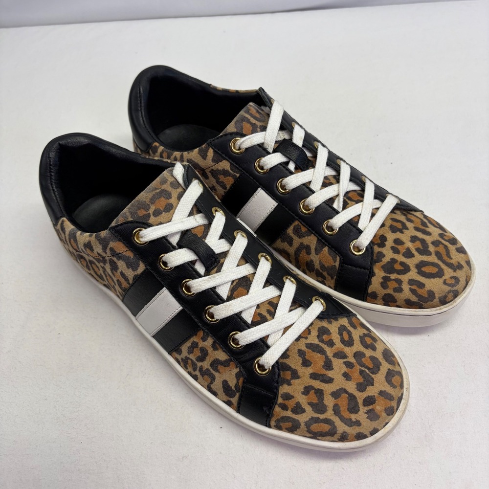 Johnny Was Sneakers Womens 9M Leopard Print Calf Hair Low Top Lace Up‎ Boho
